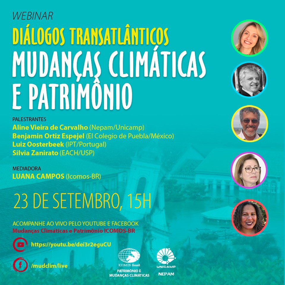 Imagem Webinário: Mudanças Climáticas e Patrimônio: Diálogos Transatlânticos