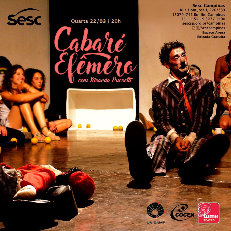 Imagem CABARÉ EFÊMERO - Novo espetáculo de palhaço de Ricardo Puccetti