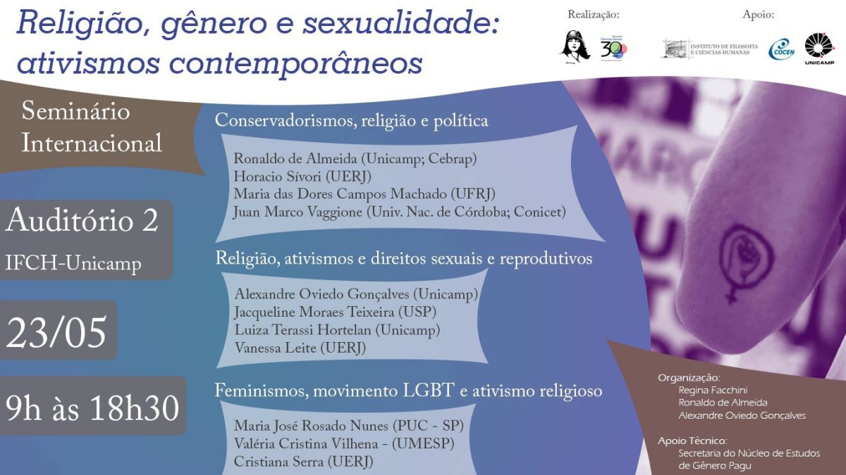 Imagem Seminário Religião, Gênero e Sexualidade: ativismos contemporâneos