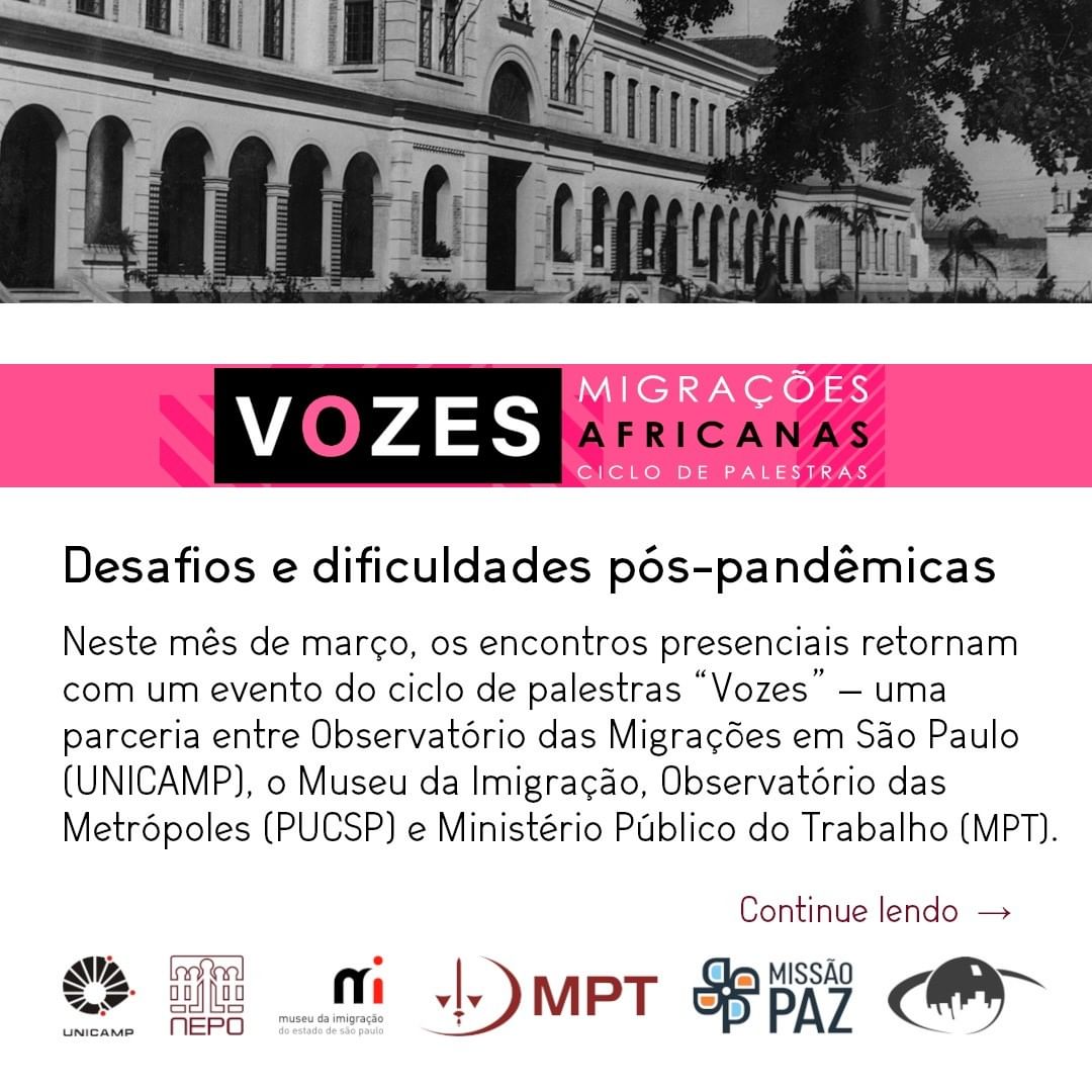 Imagem: Vozes: Migrações Africanas I Ciclo de Palestras