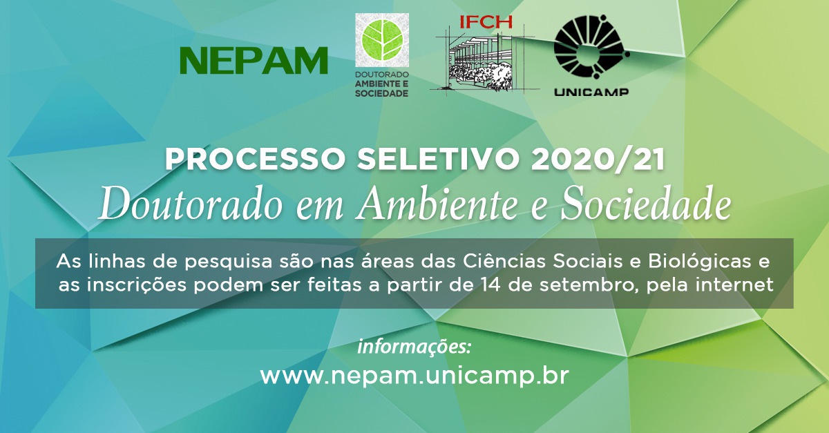 Imagem Unicamp divulga edital de seleção para doutorado em Ambiente e Sociedade