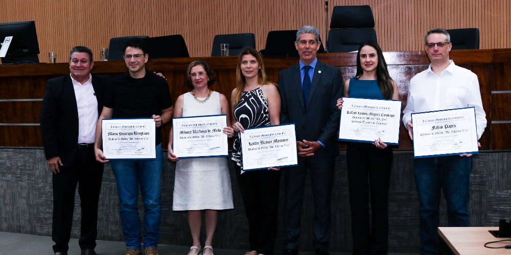 Imagem Câmara Municipal de Campinas homenageia pesquisadores do CQMED